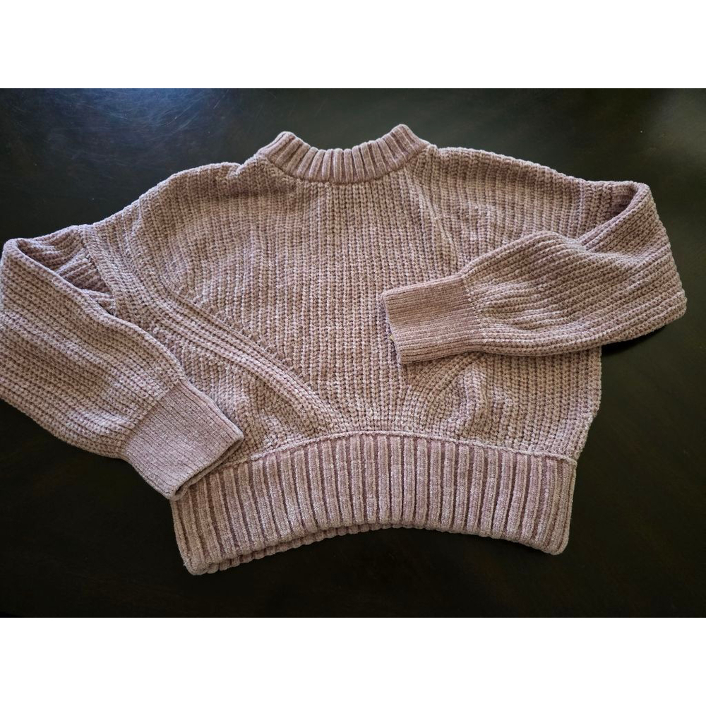 SoftGirl Coquette Blush Pink Republic Dusty Rose Crew Neck Chenille Sweater S